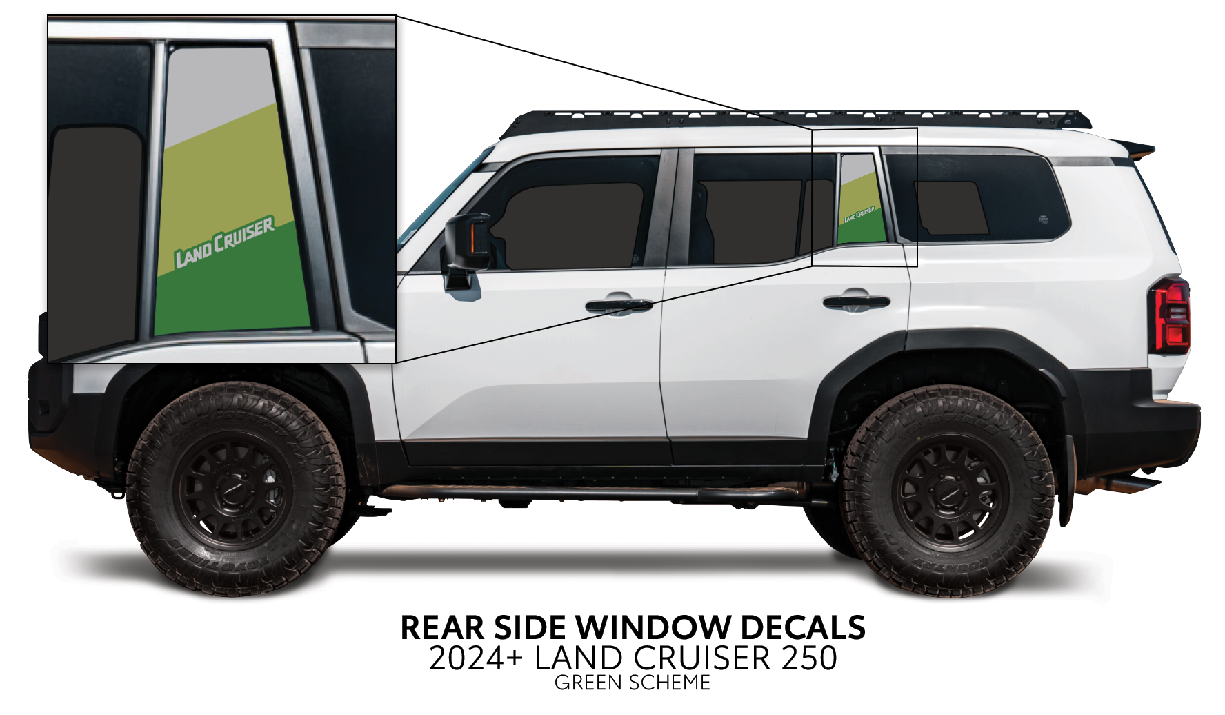 2024+ Rear Side Window Decal For Land Cruiser 250