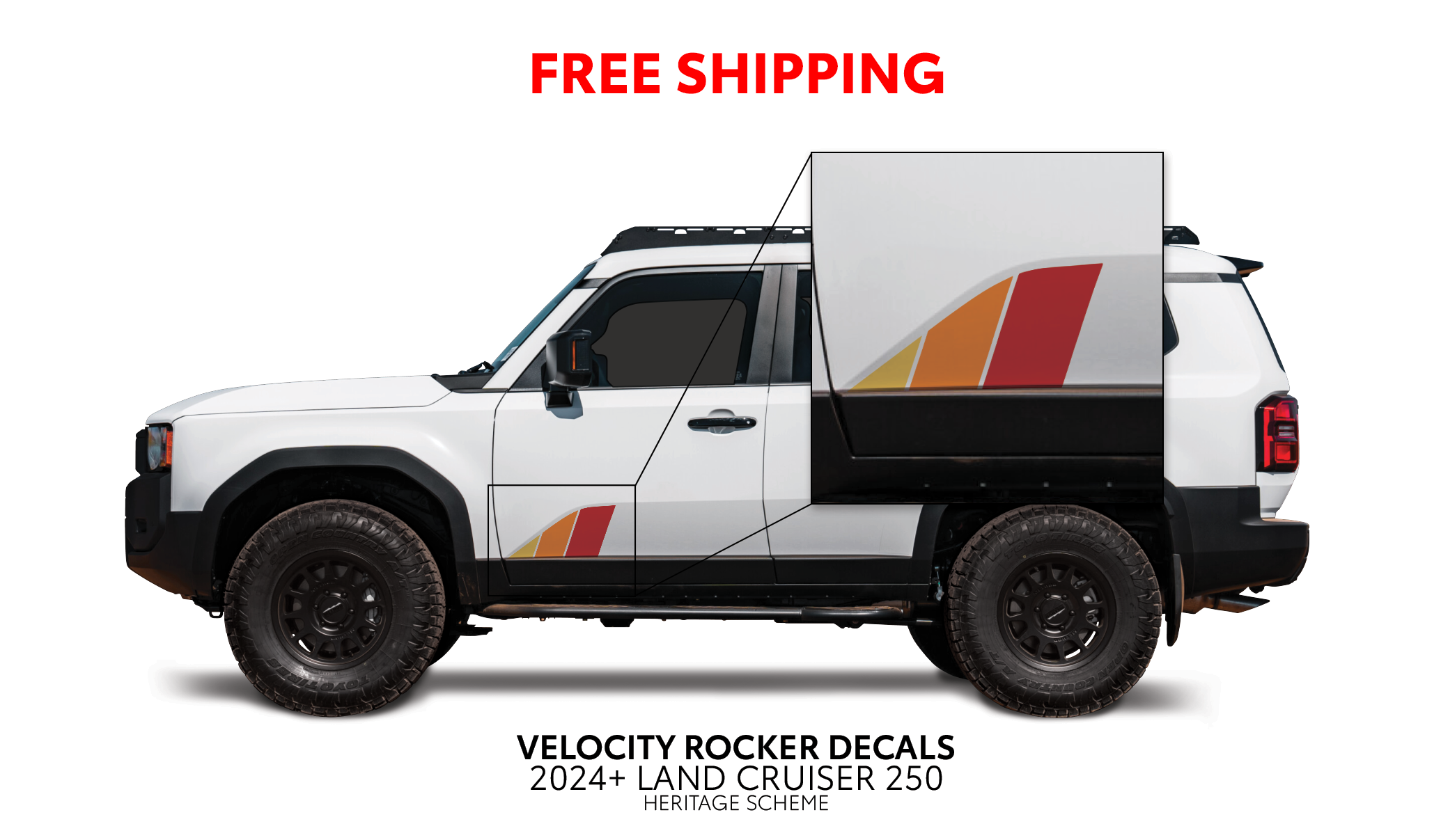 2024+ Velocity Lower Rocker Decals For Land Cruiser 250