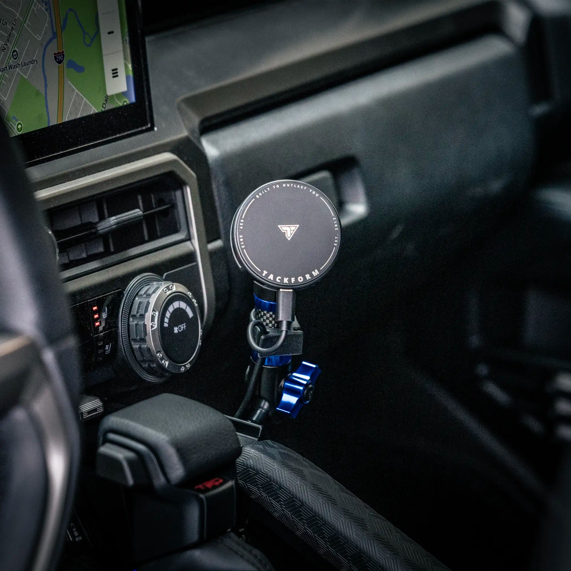 Mic Holder For 2024-2026 Toyota Tacoma & 2025-2026 Toyota 4Runner Passenger Side Grab Handle Mount with Midland Magnetic CB Radio Mic Holder
