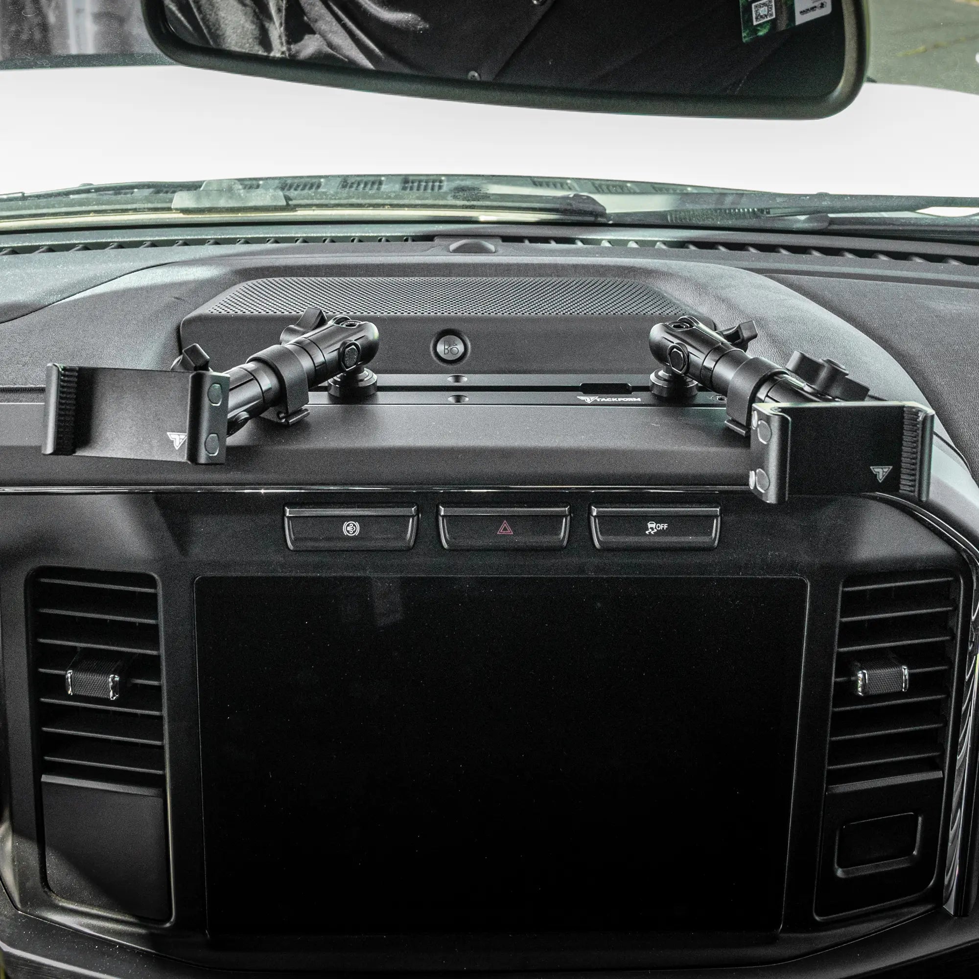 2023-2026 Ford Super Duty (F-250 Through F-600) Tackform Slim Track Dash Bracket With Dual MagSafe Phone Mounts