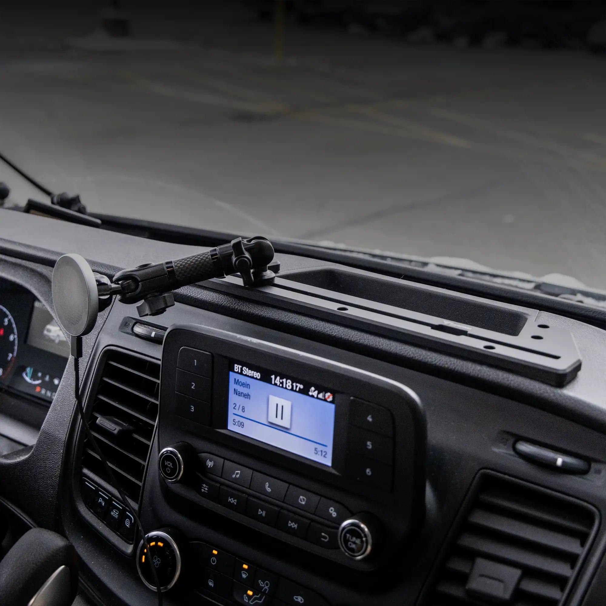 2020-2026 Ford Transit (Not Compatible With Transit Connect) Tackform Slim Track Dash Bracket With MagSafe Charging Phone Mount