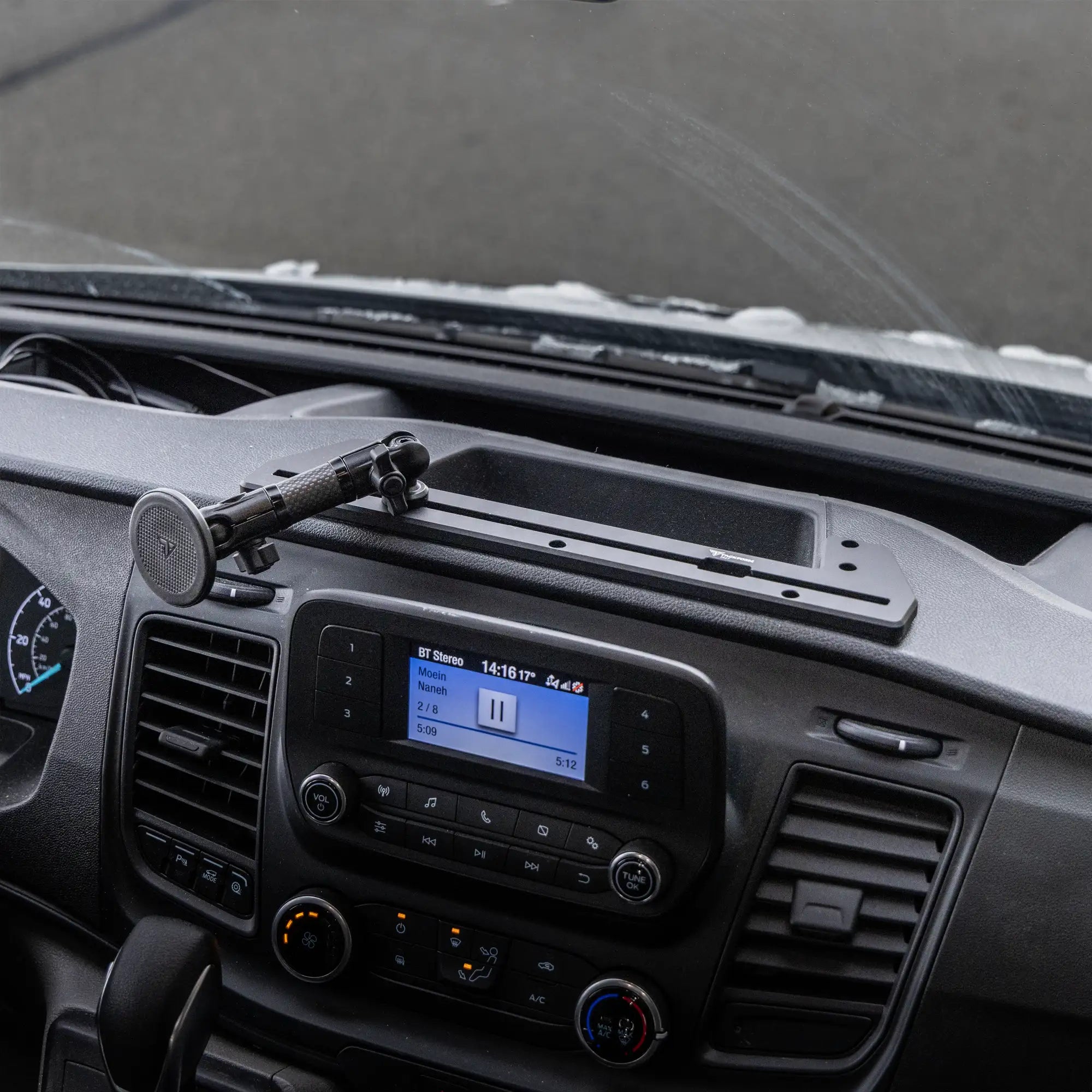 2020-2026 Ford Transit (Not Compatible With Transit Connect) Tackform Slim Track Dash Bracket With MagSafe Phone Mount