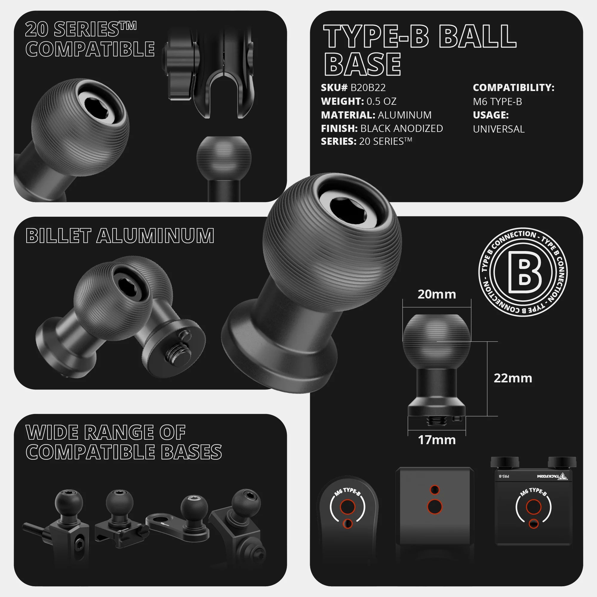 2021 - 2024 Ford Bronco SPORT Tackform Slim Track Dash Bracket With Dual MagSafe Phone Mounts