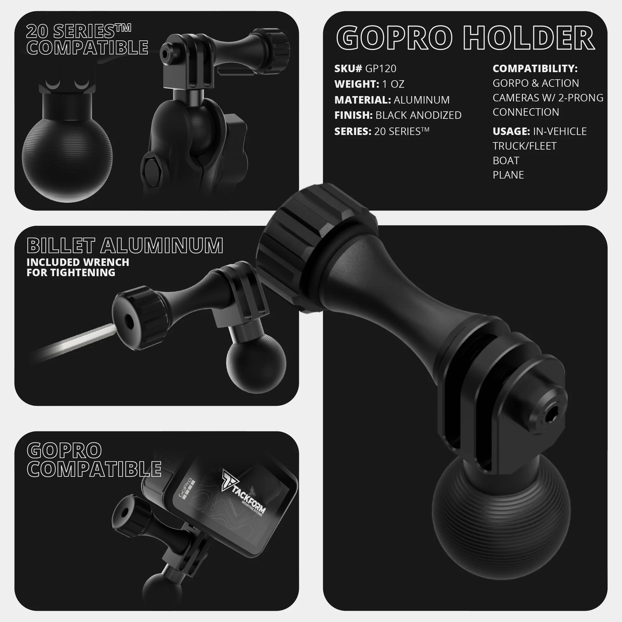 Expedition Essentials Dash Mount With Dual MagSafe Phone Holders, GoPro and CB Mic Holders | 2021-2026 Ford Bronco & Bronco Raptor (Non-Sport)