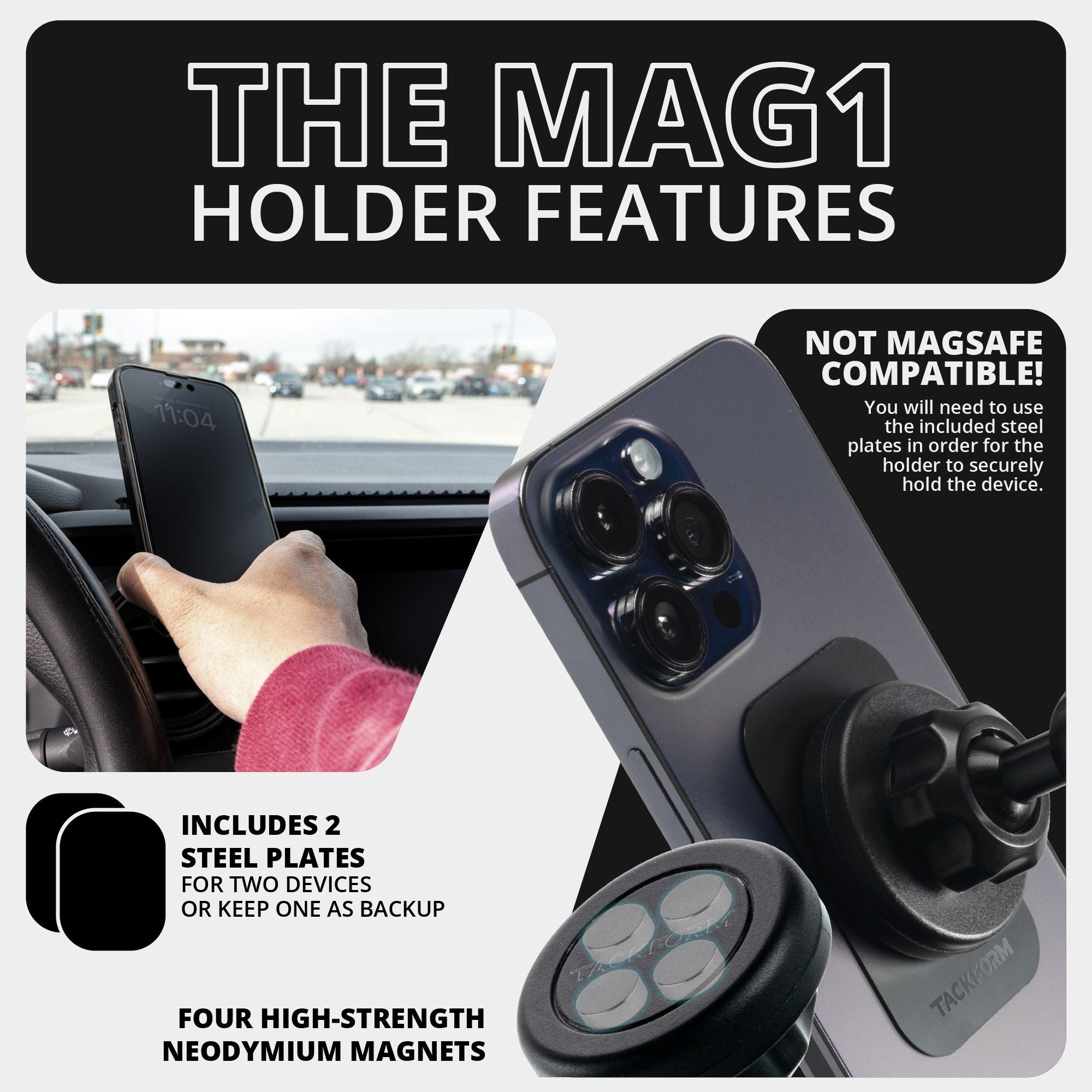 Vent Mount For 2016-2023 Toyota Tacoma & 2014-2021 Tundra LINK™ Vent Mount Bracket With Magnetic Phone Holder | Choose Your Arm Length