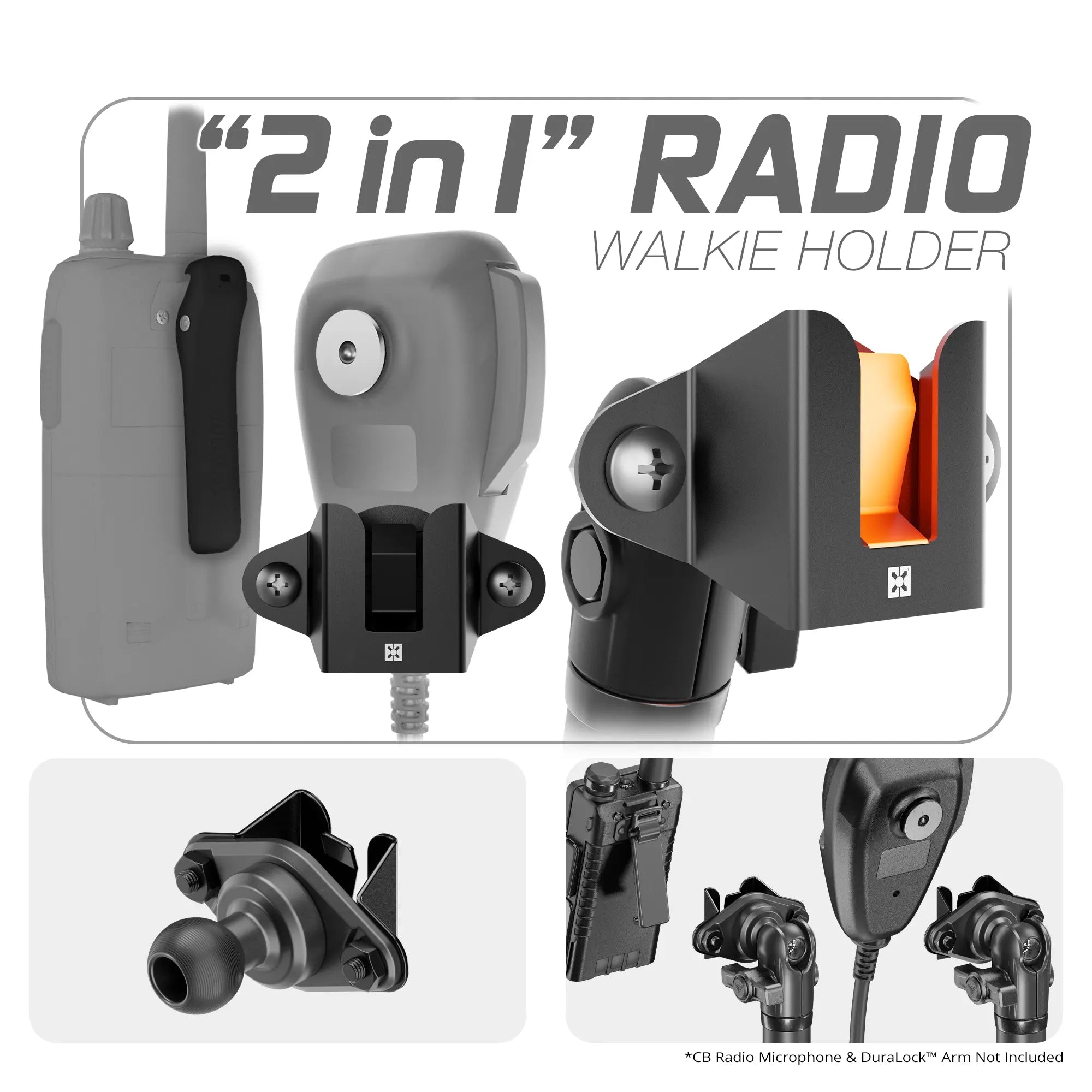 Expedition Essentials Dash Mount With Dual Phone Holders, GoPro and CB Mic Holders | 2021-2026 Ford Bronco & Bronco Raptor (Non-Sport)