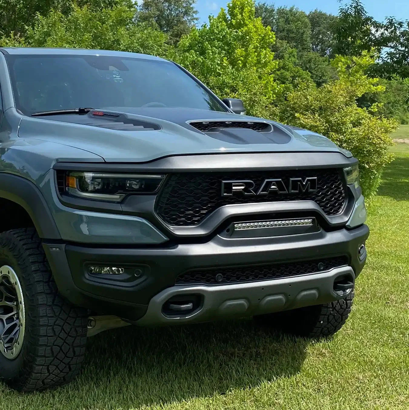 Front Bumper Flush LED Light Bar For 2019-2025 RAM Rebel/TRX/RHO | 100W 12,000 Lumens