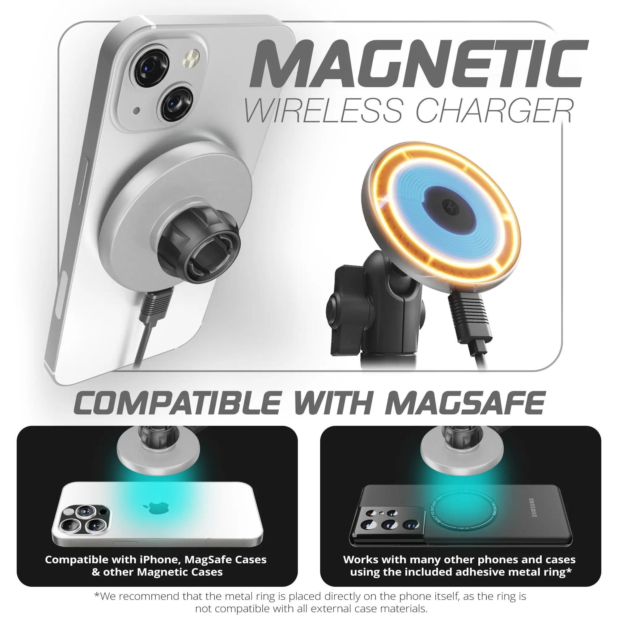 ‘15-‘20 Ford F-150, ‘17-‘22 Super Duty, ‘18-‘21 Expedition LINK™ Vent Mount Bracket With Qi2.2/MagSafe Charging and Cooling Phone Holder | Choose Your Arm Length | (See Compatibility Info For Year/Trim Details)