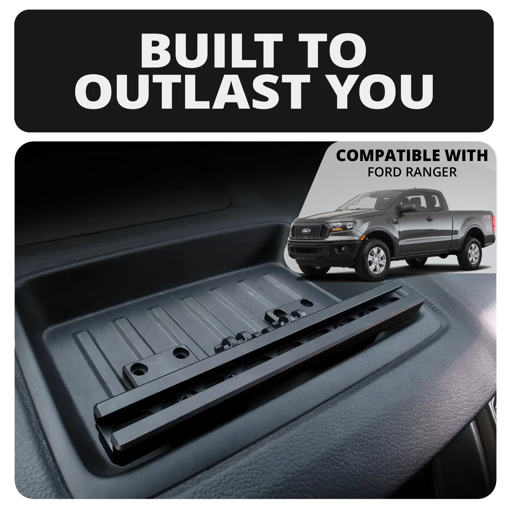 2019-2023 Ford Ranger (WITHOUT Switch Panel) Tackform Slim Track Dash Bracket With MagSafe Phone Holder