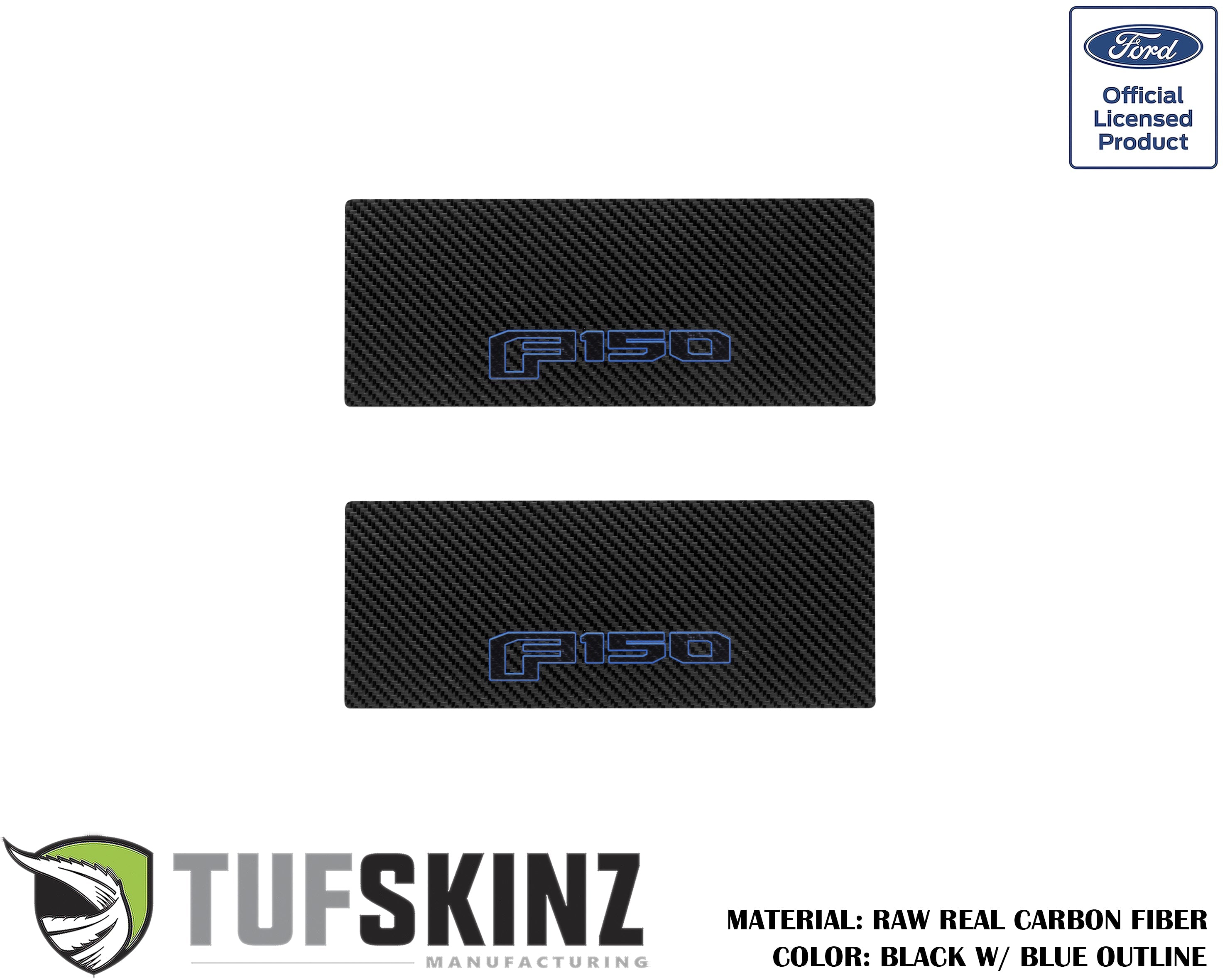 Door Sill Protection Overlays (Real Carbon Fiber) Fits 2015-2020 Ford F-150