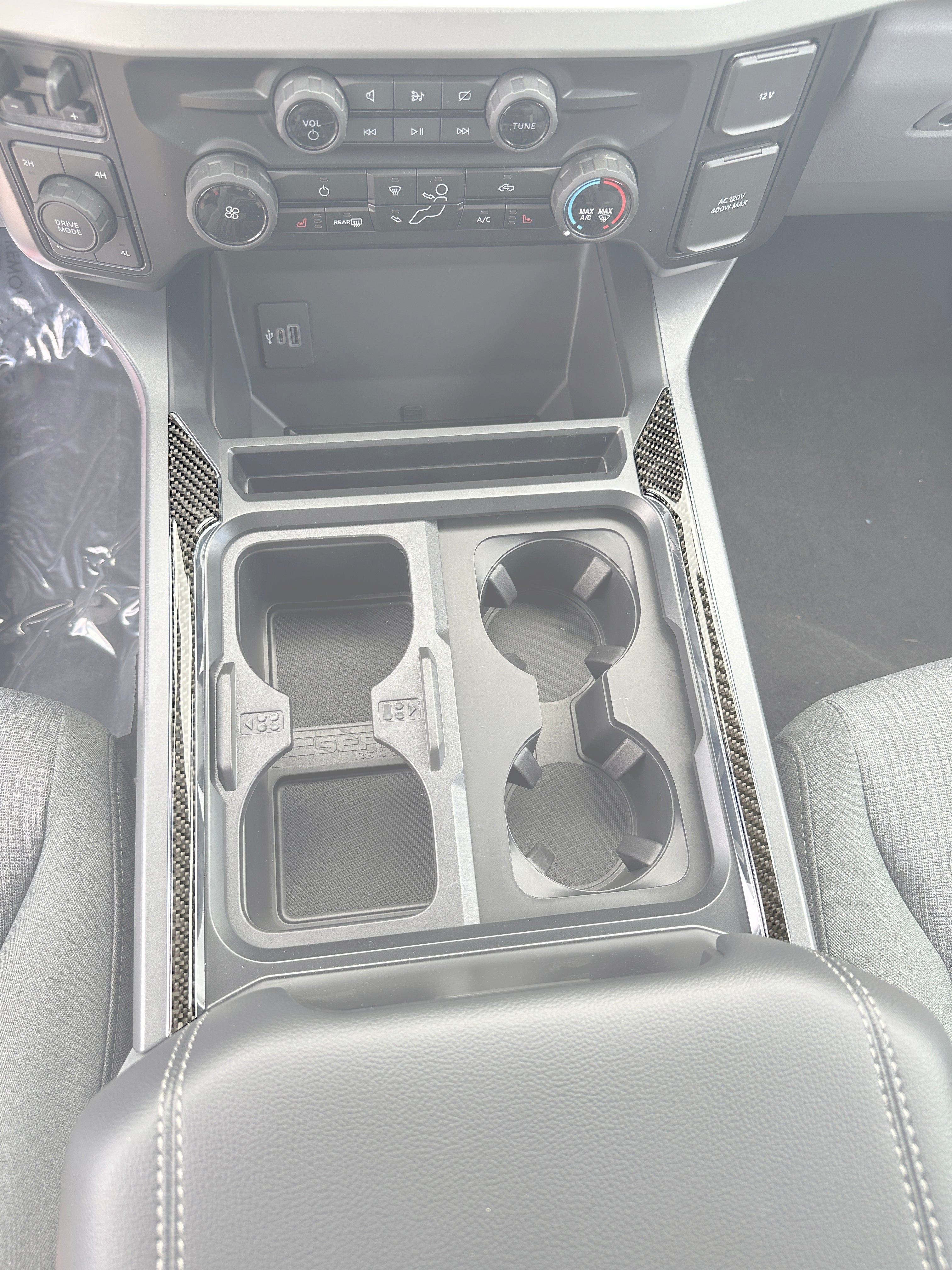 Center Console Chrome Cover Line Accent Trim Fits 2023-2026 Ford Super Duty