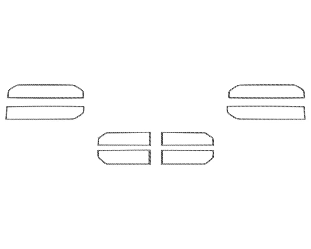 Set of A/C vent accent trim pieces designed for 2022-2024 Toyota Tundra and 2023-2024 Toyota Sequoia, displayed on a white background.