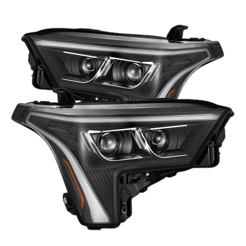 Toyota Tundra/Sequoia LUXX-Series LED projector headlights with premium black housing and enhanced visibility for 2022-2023 models.