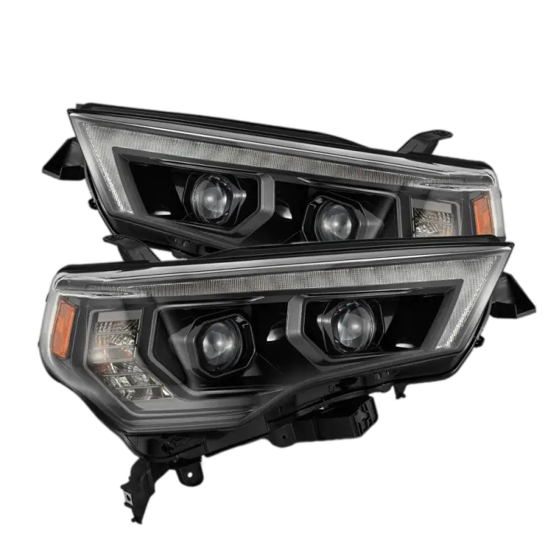 AlphaRex MK II LUXX-Series LED projector headlights for Toyota 4Runner (2014-2023) in black housing with sleek design.