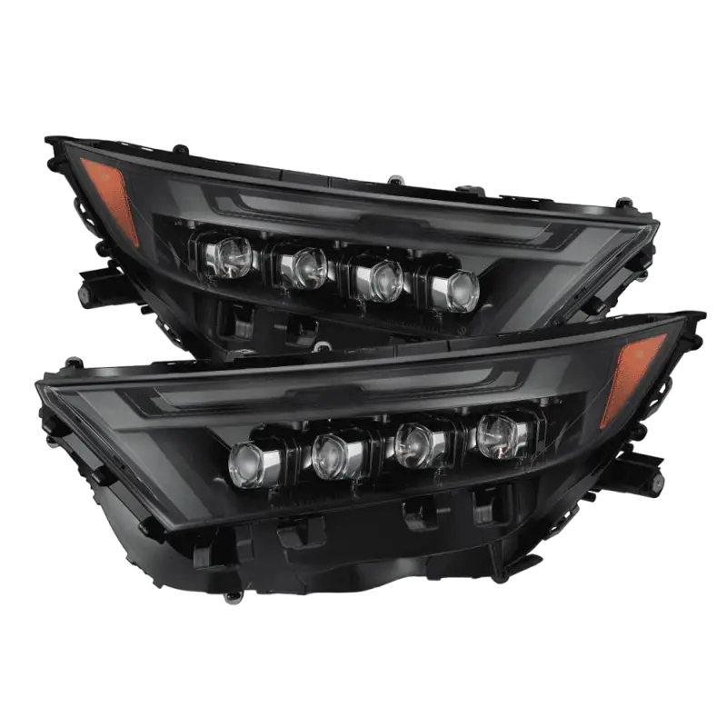 AlphaRex NOVA-Series LED projector headlights for Toyota RAV4 (2019-2023) with sequential turn signals and DRL options.
