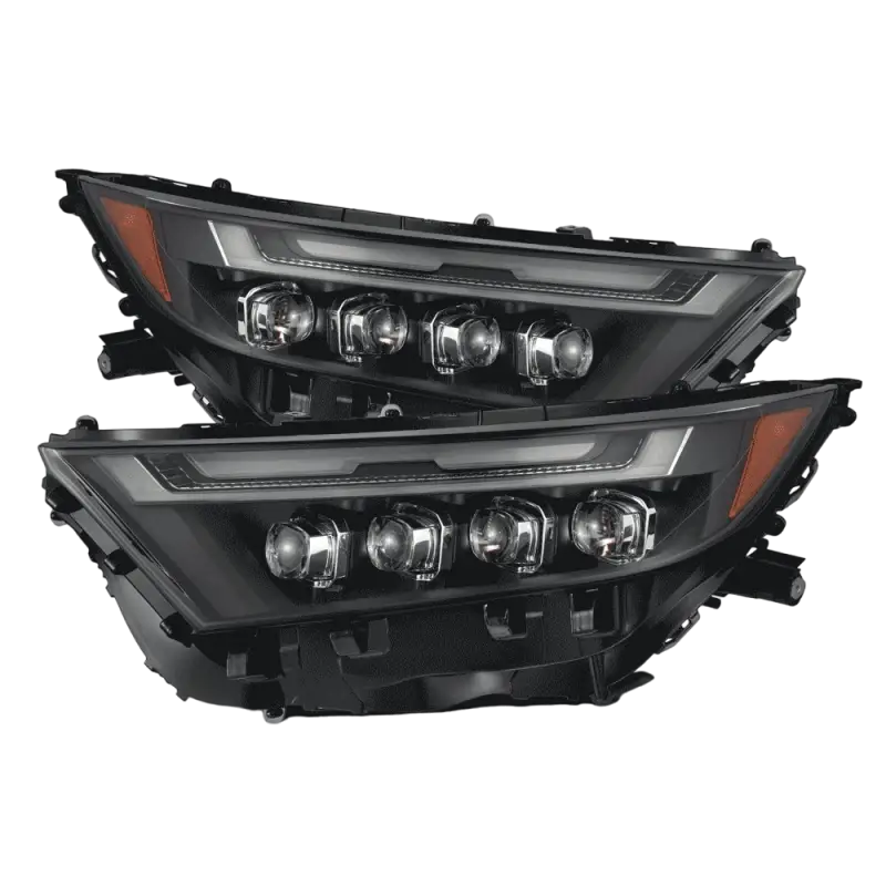 Toyota RAV4 NOVA-Series LED projector headlights by AlphaRex featuring advanced lighting technology and stylish black trim.