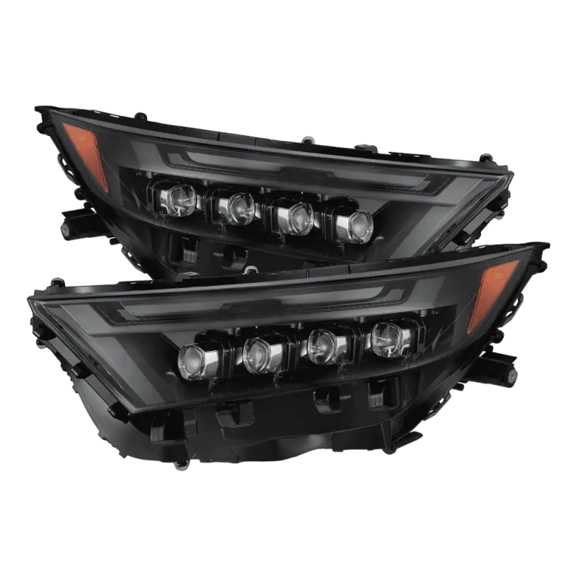 AlphaRex NOVA-Series LED projector headlights for Toyota RAV4 (2019-2023) with sleek black housing and modern design.