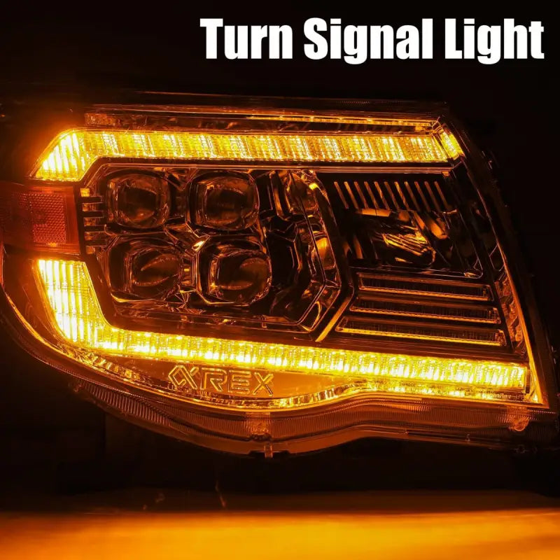 AlphaRex NOVA-Series projector headlights with amber turn signal light for Toyota Tacoma (2005-2011).