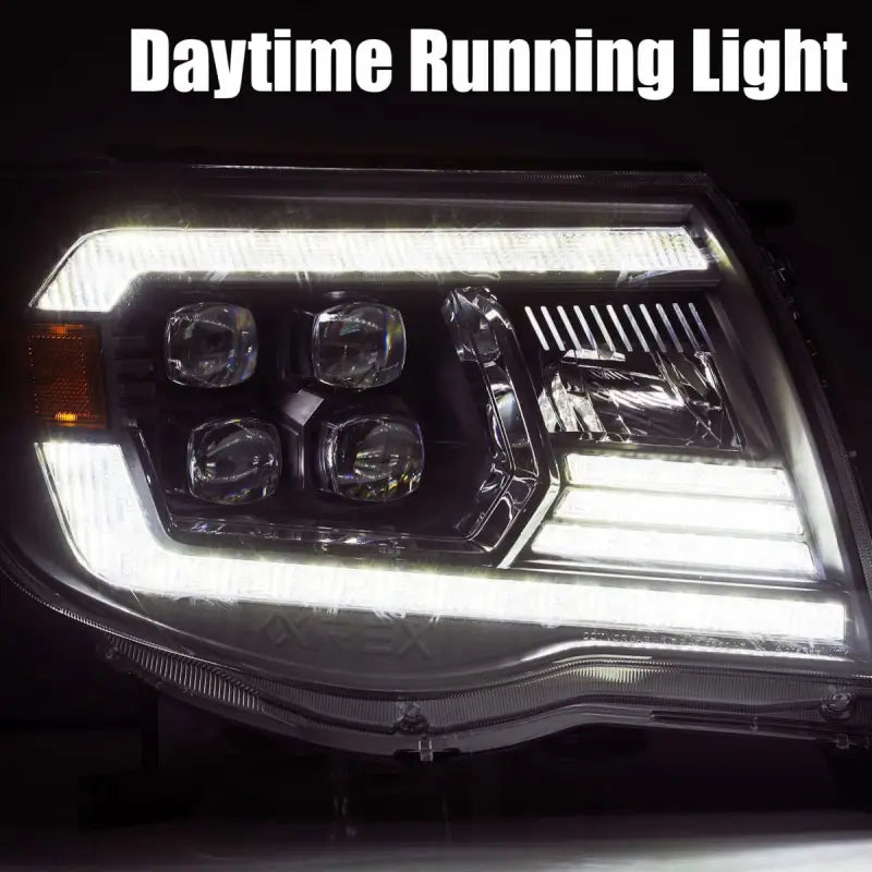 AlphaRex NOVA-Series projector headlights with bright white daytime running light for Toyota Tacoma (2005-2011).