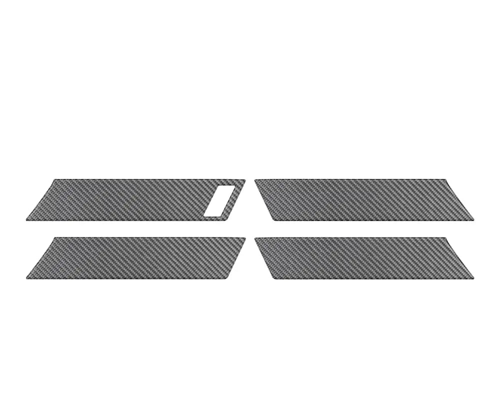 Four-piece carbon fiber arm rest accent trim set for both front and rear doors of Toyota Tundra and Sequoia models.