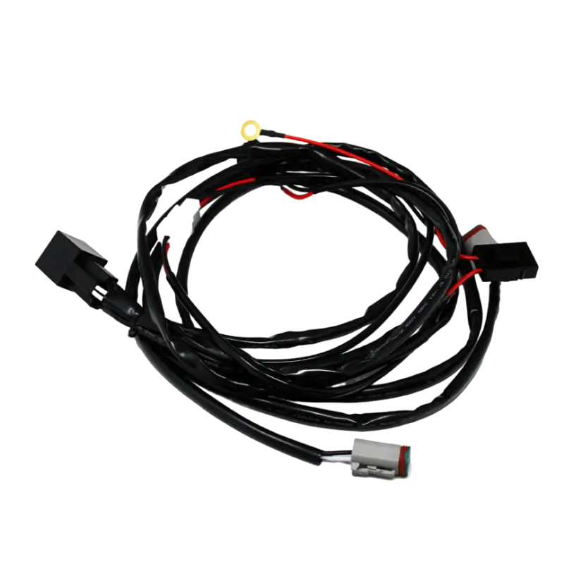 Black wiring harness with connectors for Baja Designs LP Series Wiring Harness