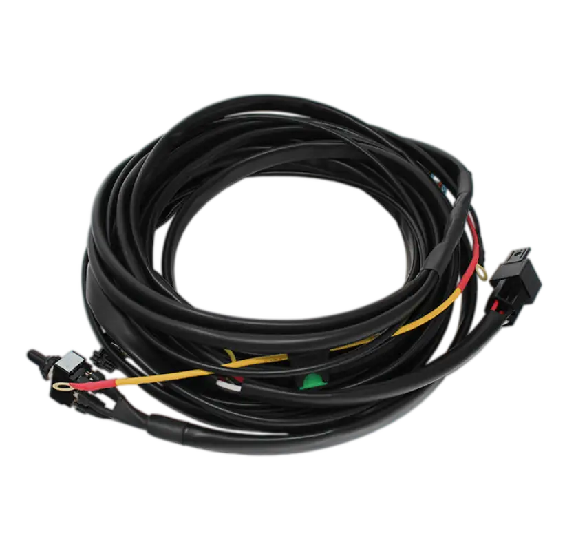 Coiled black wiring harness for Baja Designs LP Series Wiring Harness product