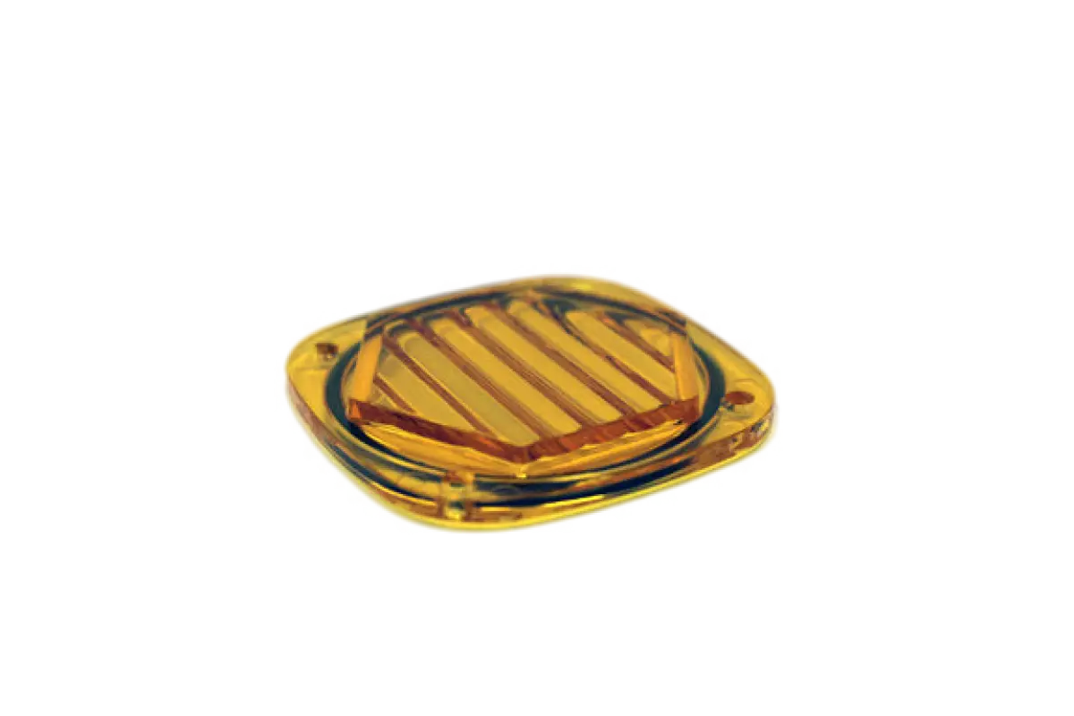 Amber-colored gridded reflector for Baja Designs S1 Lens Kit with easy replacement