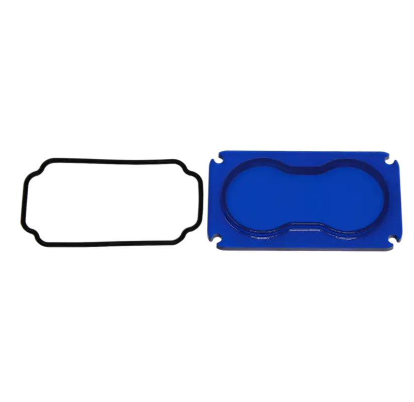 Black gasket and blue double cup holder in Baja Designs S2 Lens Kit for optimal lighting performance