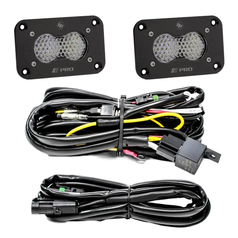 LED light kit with wiring harness for Baja Designs S2 Pro flush mount LED light pods