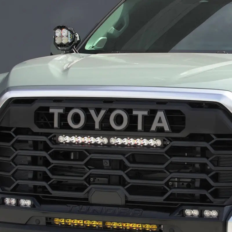Toyota truck TRD Pro grille with aftermarket light bar installation for Tundra and Sequoia