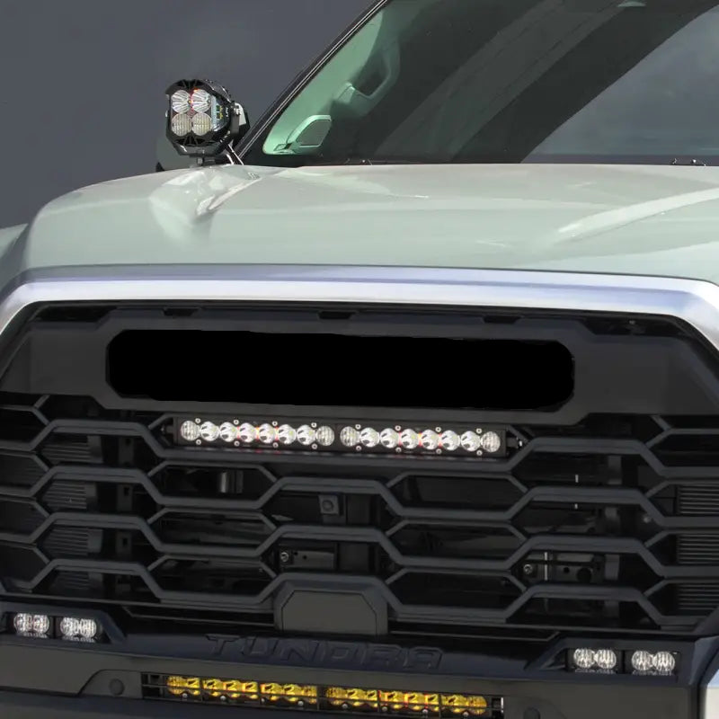 Toyota truck TRD Pro grille with aftermarket light bar installation for Tundra and Sequoia
