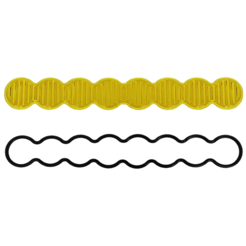 Yellow and black scalloped gaskets from Baja Designs S8 Lens Kit for optimal illumination