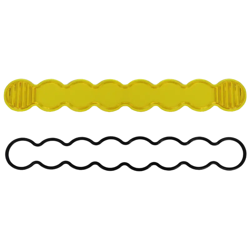Yellow and black scalloped gaskets for Baja Designs S8 Lens Kit