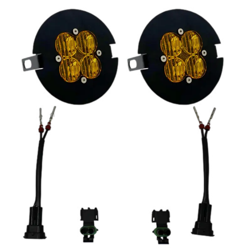 Baja Designs yellow LED fog lights with wiring in Tacoma Fog Light Kit for off-road use