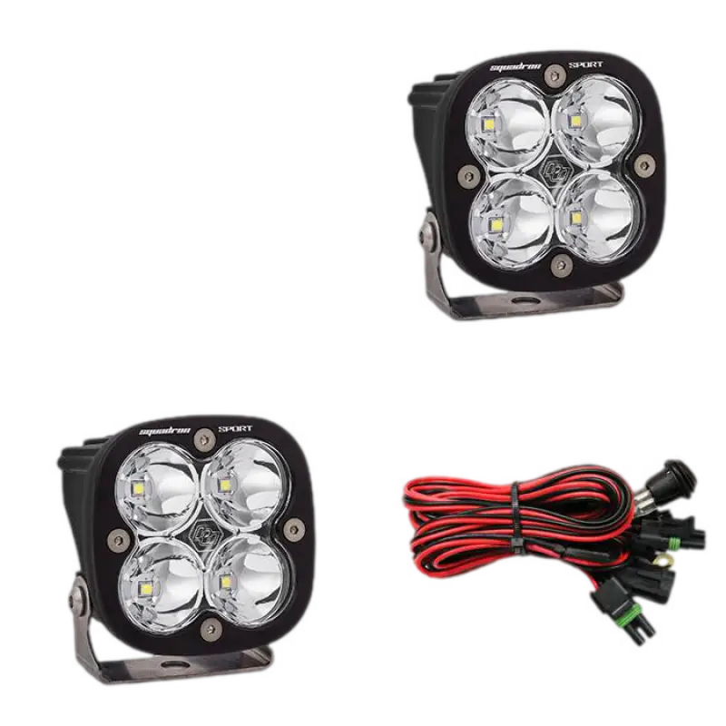 Off-road LED light kit with Baja Designs Squadron Sport pod lights for driving combo lighting zone