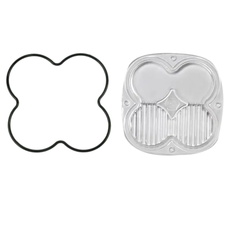 Clear and black clover-shaped containers from Baja Designs XL Series Lens Kit