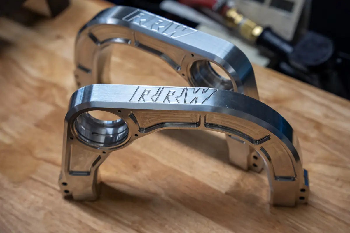 Machined aluminum arched brackets for Billet Uniball UCA designed for Colorado ZR2 vehicles