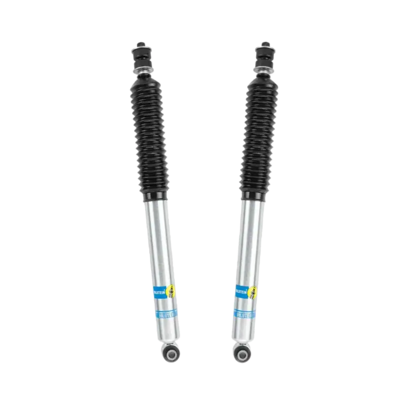 Bilstein 5100 rear shocks kit for 2005-2023 Toyota Tacoma, designed for 0-1 inch lifts. Durable monotube design with zinc plating.