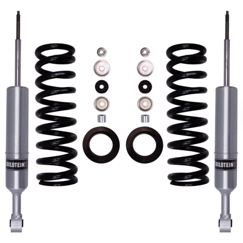 Bilstein 6112 Lift Kit for 2005-2015 Toyota Tacoma featuring front shocks, coil springs, and mounting hardware. Adjustable lift range of 0.6-2.5 inches.