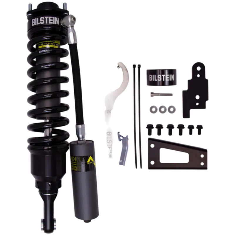Bilstein B8 8112 ZoneControl CR front right coilover for 2023-2016 Toyota Tacoma, featuring position-sensitive damping and adjustable height.