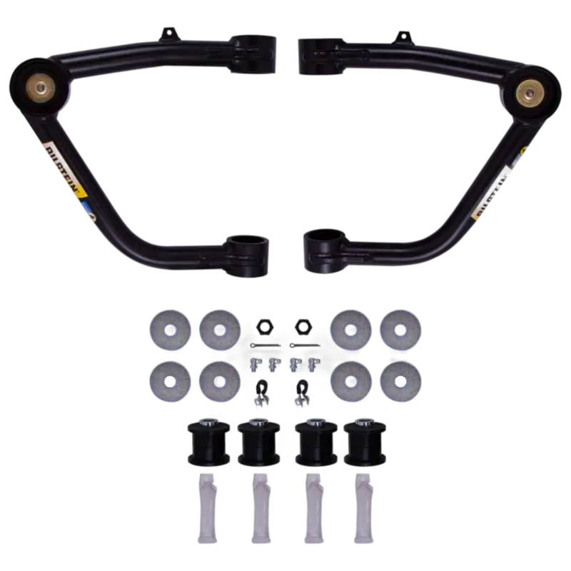 Bilstein B8 Upper Control Arms for 2007-2021 Toyota Tundra with greasable polyurethane bushings and installation hardware. Designed for improved caster and wheel travel.