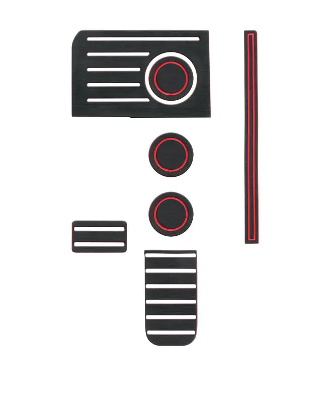 Set of bucket seat foam inserts for 2014-2021 Toyota Tundra, displayed individually with black and red detailing.