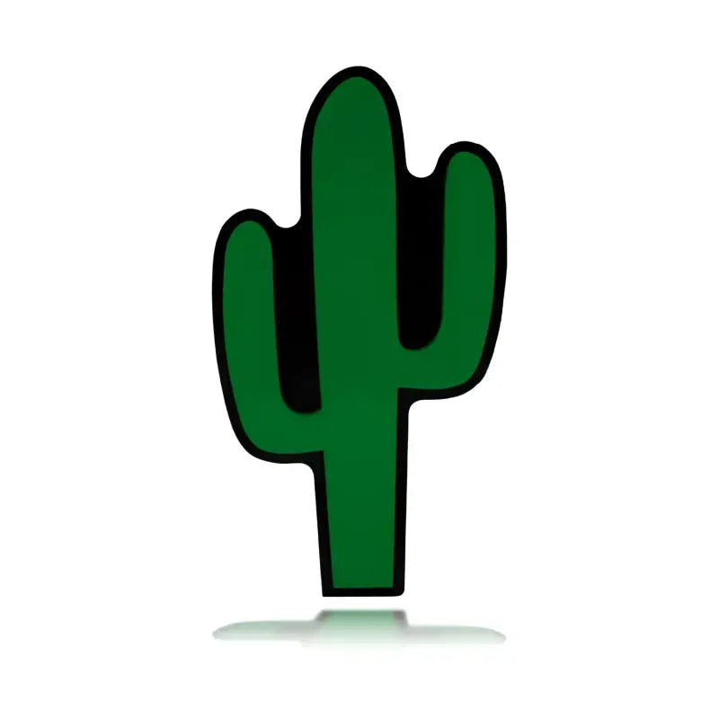 Green cartoon cactus displayed on Cactus Grille Badge for decorative accessories