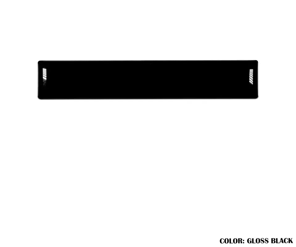 Center console badge in gloss black finish, customizable text, tailored for 2014-2021 Toyota Tundra interior enhancement.