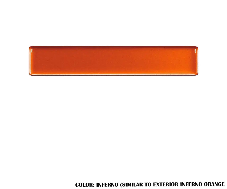 Center console badge in inferno orange finish, customizable text, tailored for 2014-2021 Toyota Tundra interior upgrades.