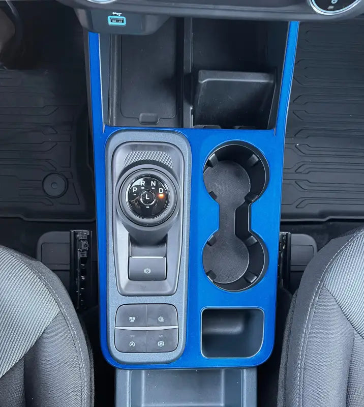 Blue car center console surround accent overlay for 2022-2024 Ford Maverick