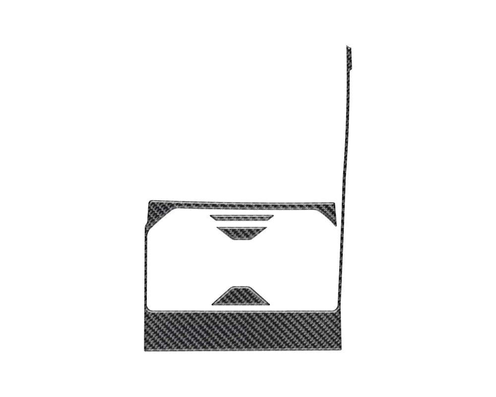 Carbon fiber center cup holder accent trim piece designed for 2022-2024 Toyota Tundra and 2023-2024 Toyota Sequoia models.