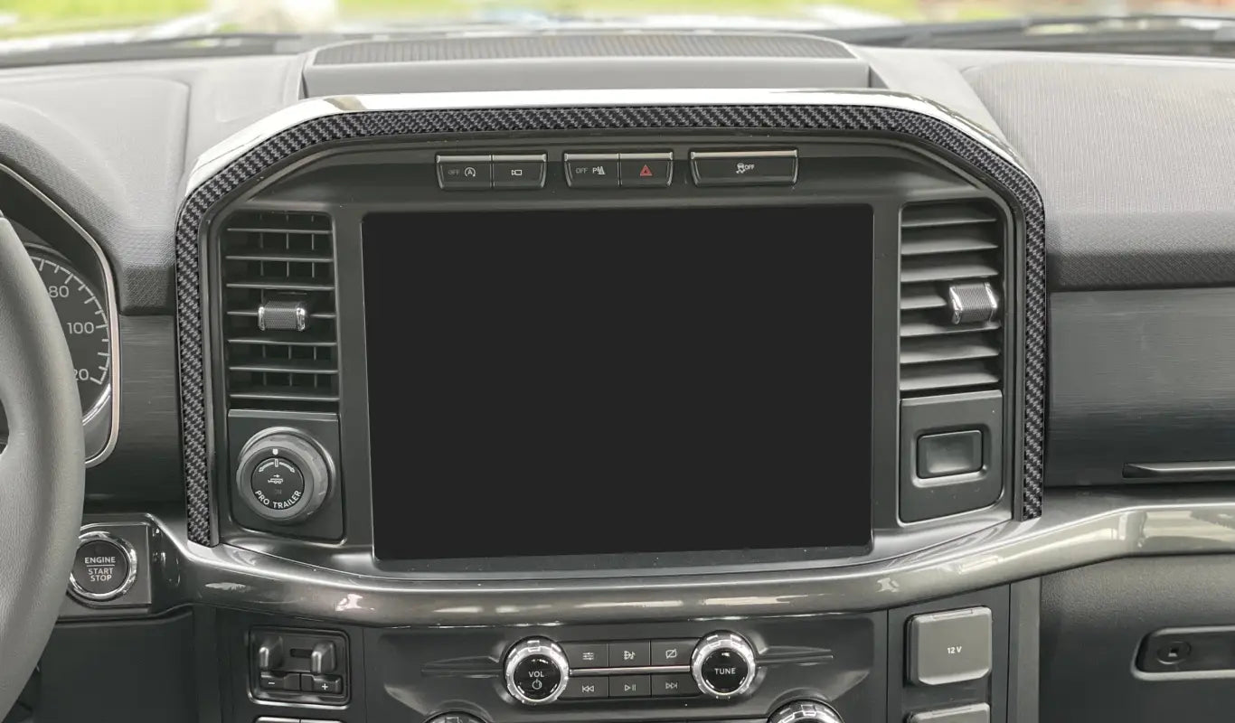 Center dash accent trim with blank screen on Ford F-150 dashboard 2021-2024