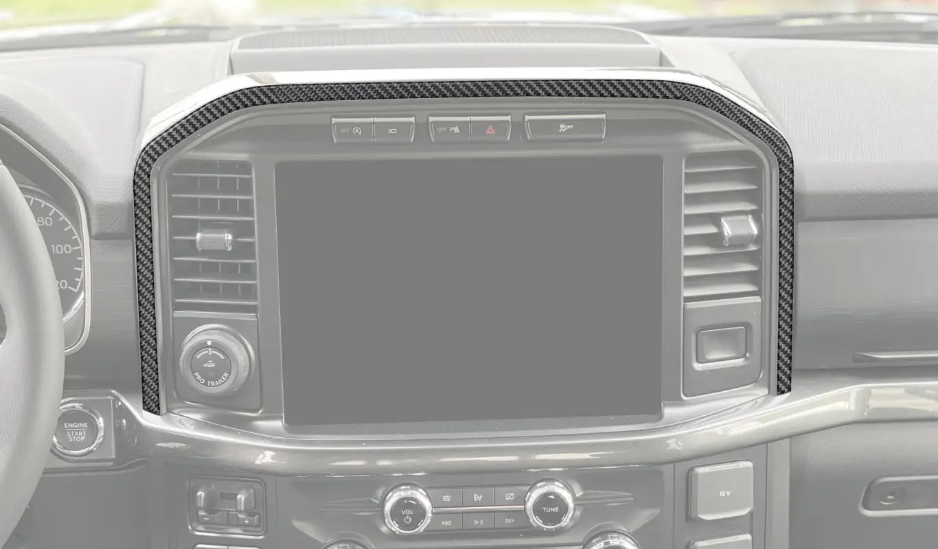 Carbon fiber center dash accent for 2021-2024 Ford F-150 dashboard trim