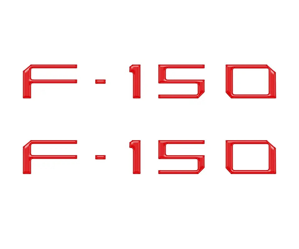 Red F-150 emblem for charge port lid and port lid inserts on Ford F-150 Lightning